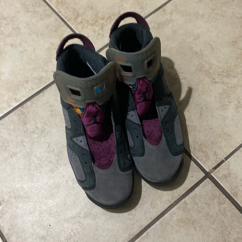 Air Jordan 6 Bordeaux black and purple color way.